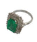 Bague 51 Bague cluster avec émeraude colombienne naturelle certifiée HRD de 3,45 cts en or blanc 58 Facettes E24