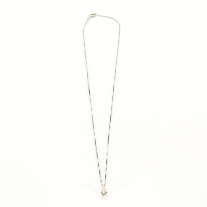 Collier Collier solitaire or blanc et diamant 58 Facettes 240 203