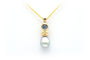 Pendentif Pendentif en or jaune serti d'un saphir et d'une perle de Tahiti 58 Facettes 22416