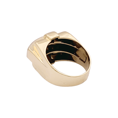 Bague 52 Bague Tank en or jaune, platine, diamants. 58 Facettes 34444