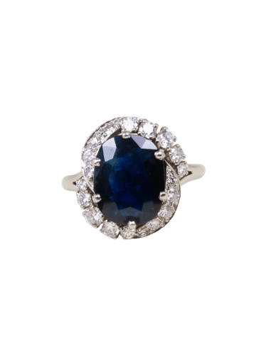 Bague 56 MAUBOUSSIN Bague saphir 6 carats entourage diamant 58 Facettes 1209.1