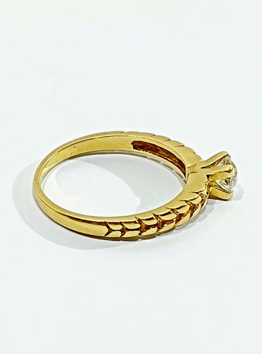 Bague 53 Bague Solitaire Or Jaune Diamant 0.30ct 58 Facettes 3022/1