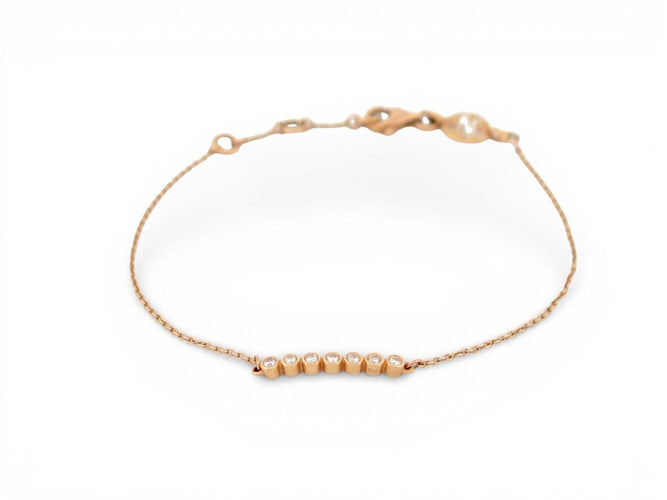 Bracelet bracelet VANESSA TUGENDHAFT 7 diamants 0.1ct prince3 17cm or rose 18k 58 Facettes 272155