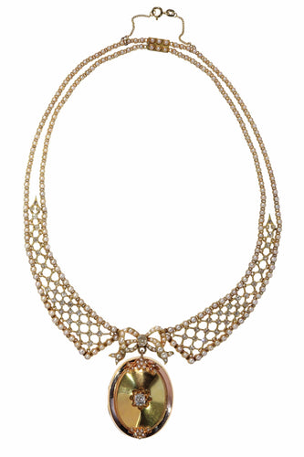 Collier Collier en diamant victorien : un chef-d'œuvre luxueux en or et perles 58 Facettes 24211-0279