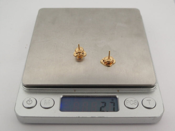 Boucles d'oreilles boucles d'oreilles coeur entrelace email rose & or jaune 18k s 58 Facettes 270064