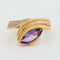 Bague 52 Bague Or Jaune - Améthyste Marquise et Diamants 58 Facettes RÉF 11316/10