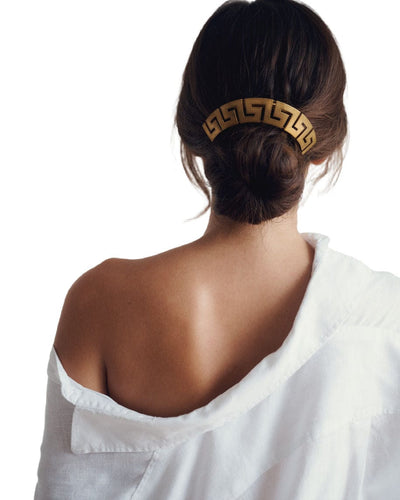 Peigne grec Méandre or jaune et écaille 58 Facettes