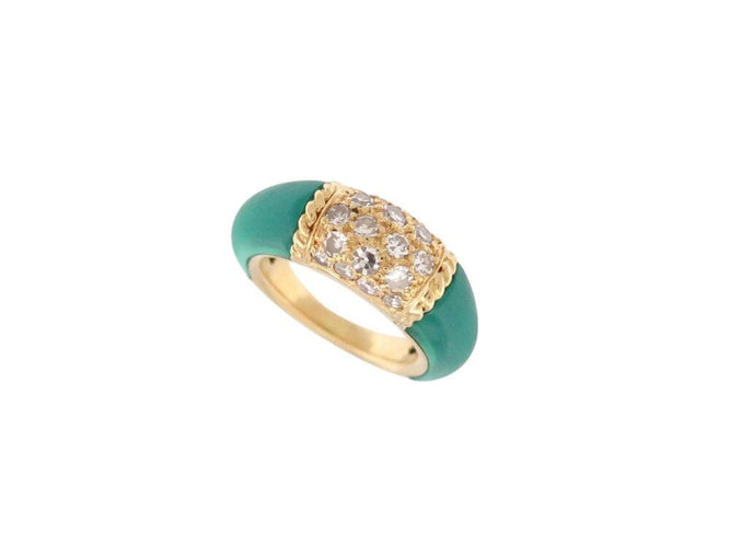 Bague 45 bague VAN CLEEF & ARPELS philippine t45 or jaune 18k chrysoprase & diamants 58 Facettes 267351