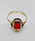 Bague 56.5 Bague Art Déco or, pierre rouge (circa 1930) 58 Facettes A05843