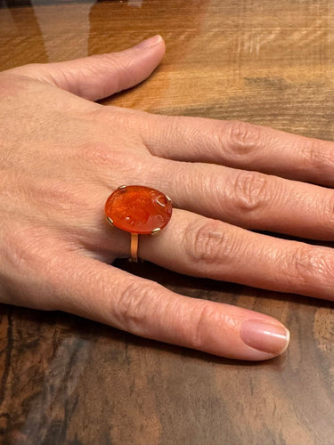 Bague 53.5 Bague intaille or et cornaline 58 Facettes