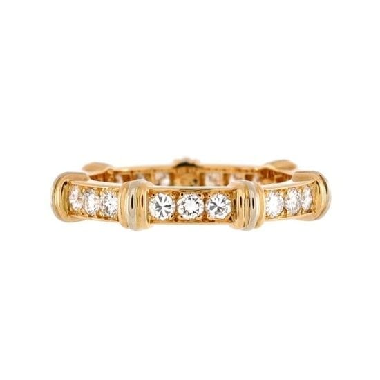 Bague 55 CARTIER - alliance contessa en or jaune et diamants 58 Facettes