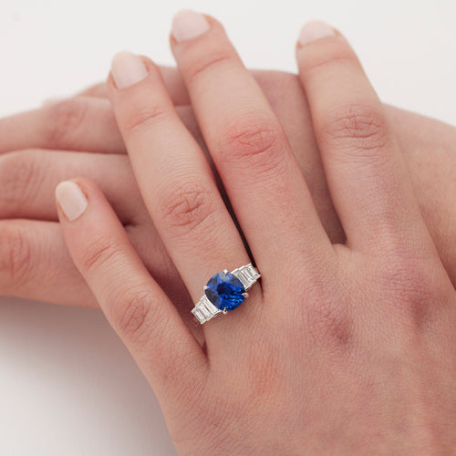 Bague 53 Bague saphir diamants 58 Facettes