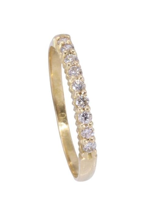 Bague 50 Bague demi-alliance or jaune diamant 58 Facettes 094351