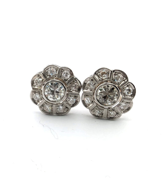 Boucles d'oreilles Boucles d'oreilles en or blanc et diamants 58 Facettes