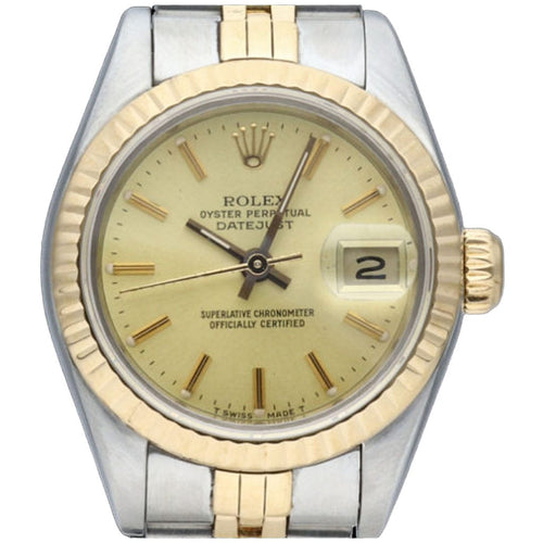 Rolex Montre Date Just Or Jaune 18K / Acier Lady