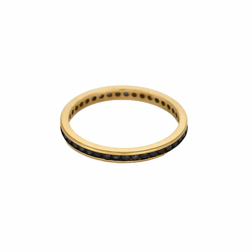 Bague 59.5 Alliance en or jaune et saphirs 58 Facettes CHAL01932