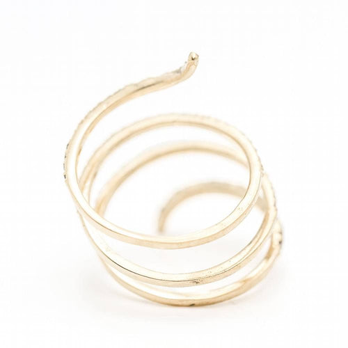 Bague spirale en or jaune et diamants