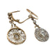 Boucles d'oreilles design Art Déco en or jaune et platine avec diamants 58 Facettes Q270B