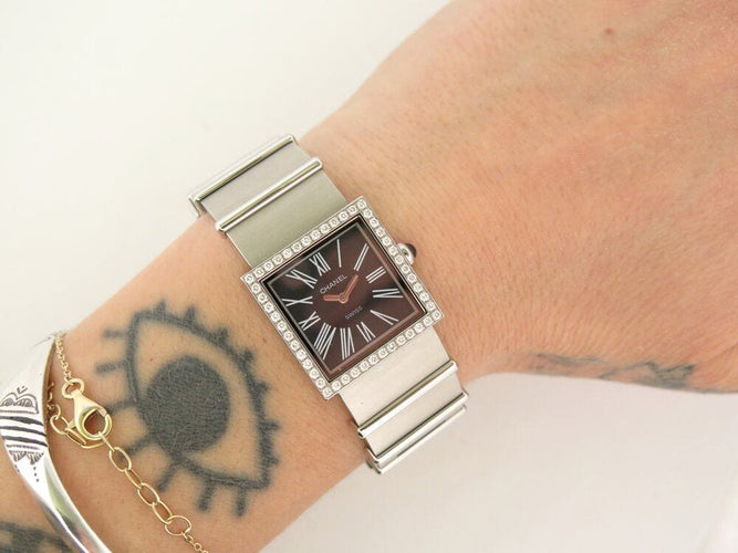 Montre vintage montre CHANEL mademoiselle acier & diamants   quartz 58 Facettes 267770