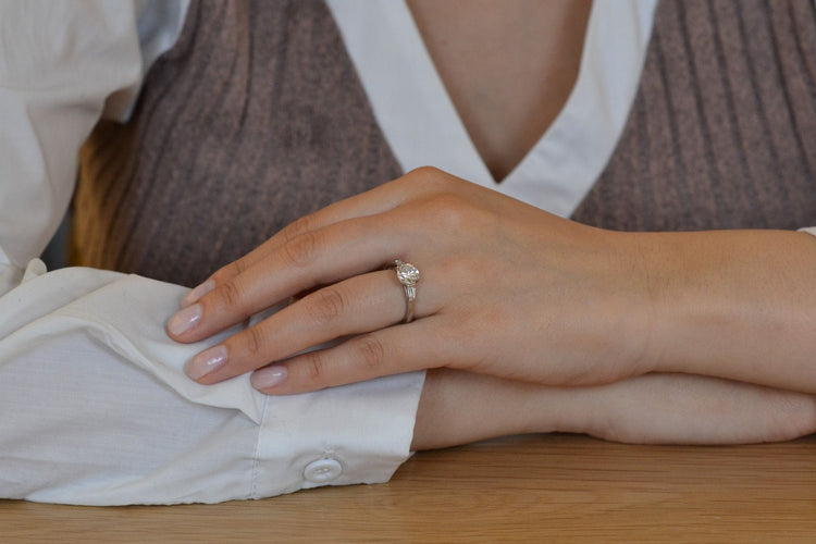 Bague 53 Bague diamant de 1,36cts D/VS2 en platine 58 Facettes 27414-27617