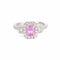 Bague 53 Bague Saphir Rose Diamants Or Gris 18 Carats 58 Facettes BSR70