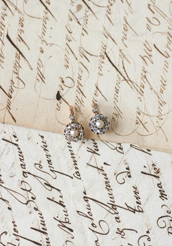 Boucles d'oreilles Dormeuses Anciennes Perles Fines et Diamants 58 Facettes
