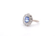 Bague 55 Bague vintage saphir de Ceylan diamants 58 Facettes 26134-26028