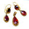 Boucles d'oreilles Parure pendentif et boucles d’oreilles en or jaune, grenat, vers 1850 58 Facettes AB640