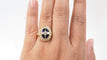 Bague 56 Bague ovale en or jaune, saphirs navette et diamants 58 Facettes 32709