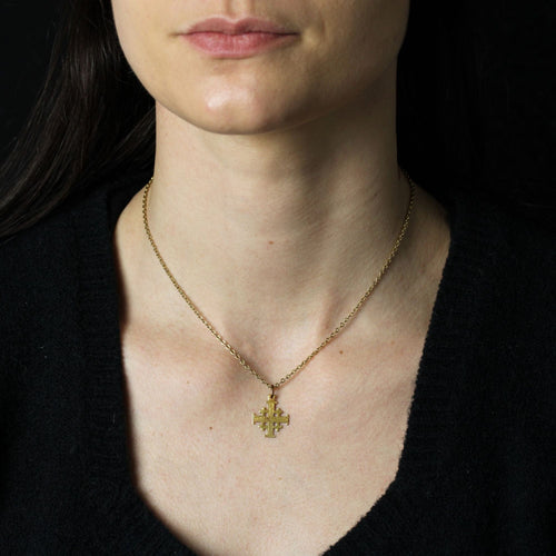 Collier Croix de Jérusalem or jaune 58 Facettes 24-327C