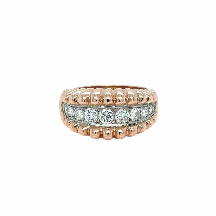 Bague Art Deco 1.50 Carat Diamond Gold Band Ring 58 Facettes