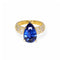 Bague 53 Bague en or jaune ornée d’un saphir bleu Ceylan et de diamants. 58 Facettes