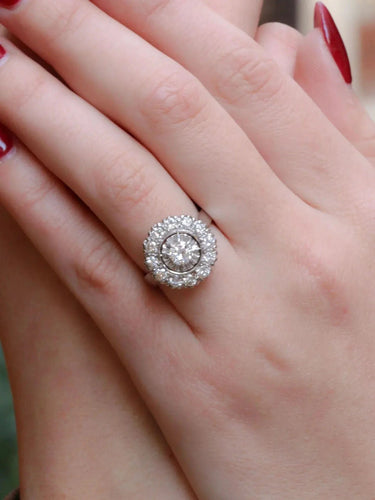 Bague 51 Bague marguerite diamants 1,2 ct 58 Facettes J307