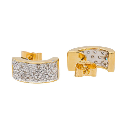 Boucles d'oreilles Boucles d'oreilles Demi créoles Or jaune Diamant 58 Facettes 3105065CN