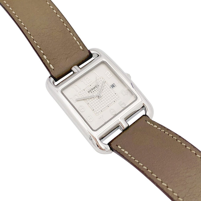 Montre Montre Hermès, "Cape Cod", acier sur cuir. 58 Facettes 33776