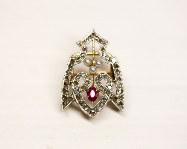 Collier Coulant de Sautoir ou Pendentif en Or, Rubis et Perles 58 Facettes A11577