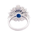 Bague 57 Bague or blanc, diamants, saphir. 58 Facettes 34078