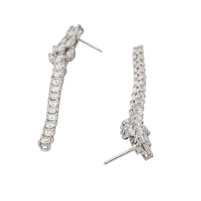 Boucles d'oreilles Pendantes Or blanc Diamant