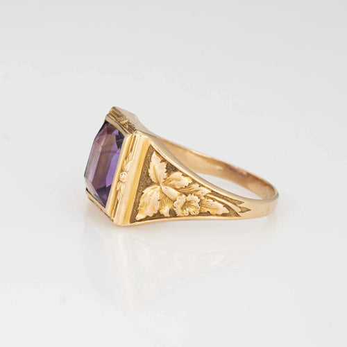 Bague c1943 Bailey Banks Biddle Amethyst Ring Men's Sz 12 Vintage Fine Jewelry 58 Facettes G13599