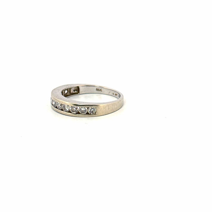 Bague 54 Alliance Demi-Tour Or Blanc Diamants 58 Facettes 105-GS50465-1