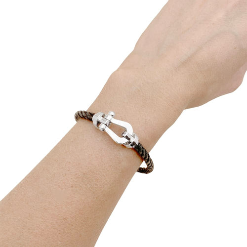 Bracelet Fred, "Force 10", or blanc, corderie.