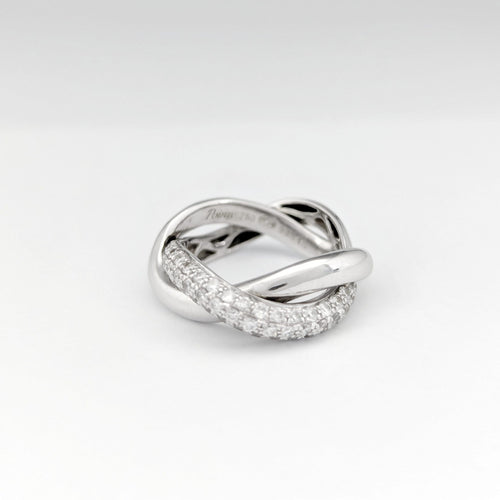 Bague 48 Bague Poiray « Tresse » en or blanc et diamants 58 Facettes 32675