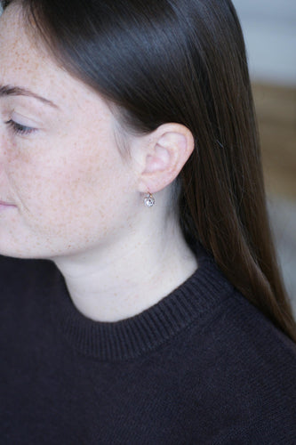 Boucles d'oreilles Dormeuses Anciennes Or Rose et Diamants taille rose 58 Facettes