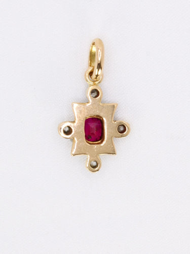 Pendentif Pendentif Art Deco or jaune diamants rubis 58 Facettes 1108.5