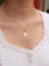 Pendentif Médaille amour AUGIS ronde Plus qu'hier moins que demain or jaune rubis diamant 58 Facettes J635