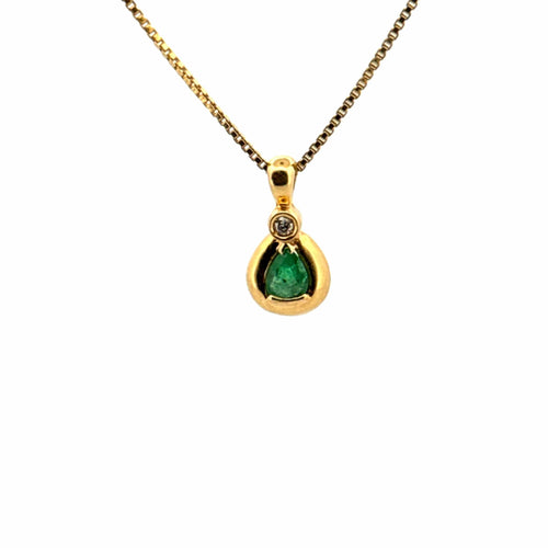 Pendentif Pendentif or jaune émeraude et diamant 58 Facettes 2-PEE1-GS33790