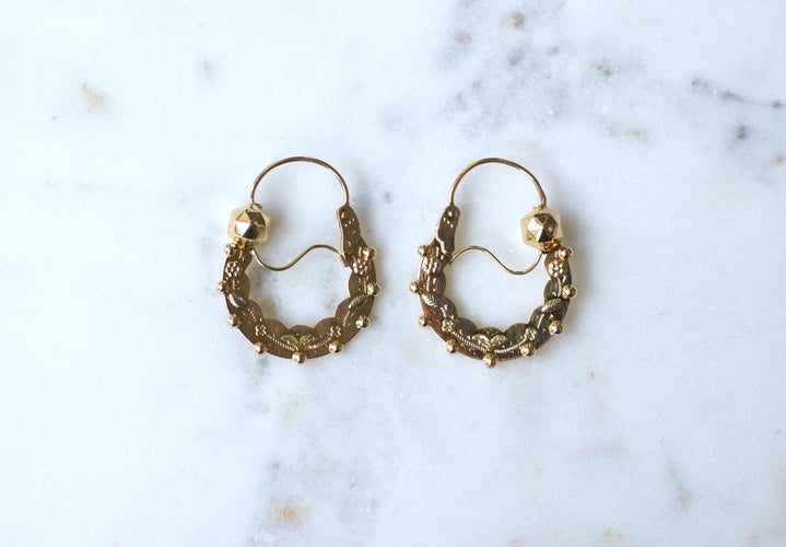 Boucles d'oreilles Boucles d'Oreilles Créoles Savoyardes Or Rose et Jaune 58 Facettes