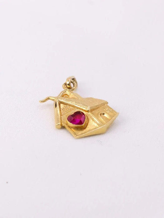 Pendentif maison vintage or jaune rubis 58 Facettes 1087.11