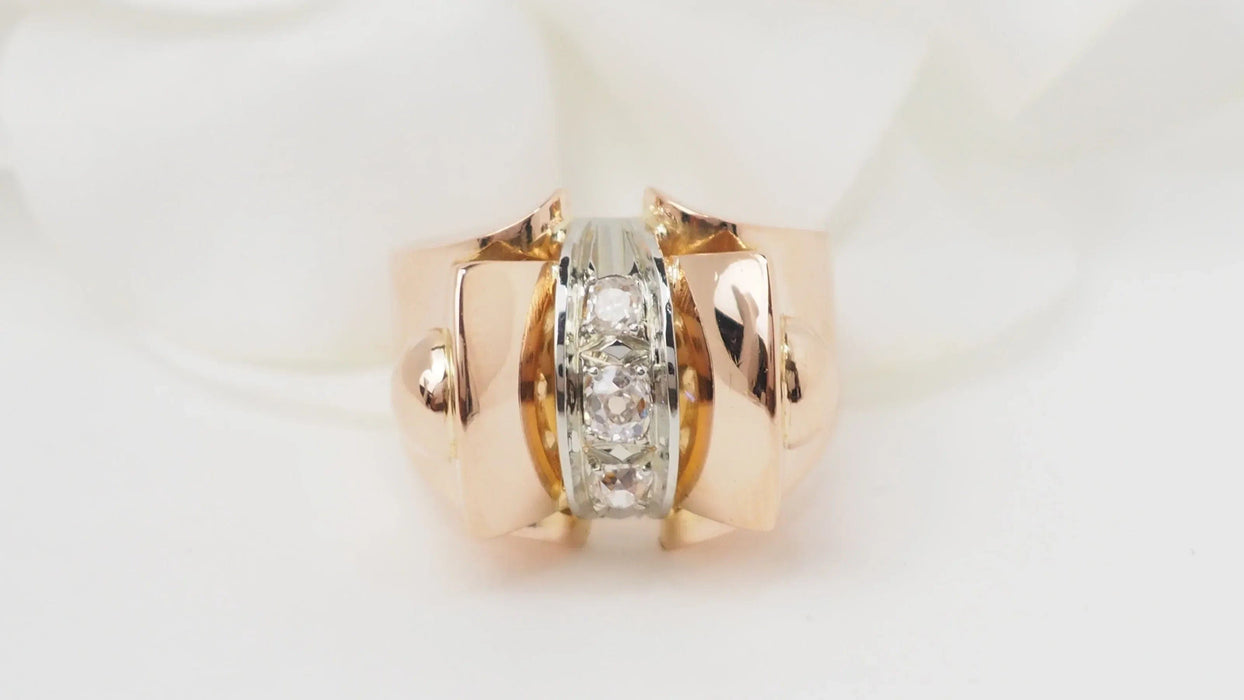 Bague 50.5 Bague Tank or rose diamants 58 Facettes 32825