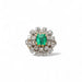 Ring 50 Old emerald ring Colombia diamonds 58 Facettes
